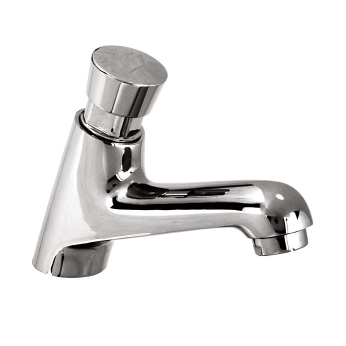 ZAP Auto Push Pillar Cock | Premium Brass Self-Closing Tap | Chrome Finish Rust-Free Faucet for Bathroom, Basin, Kitchen Sink | Ceramic Push Button Bib Cock | Hot or Cold Water