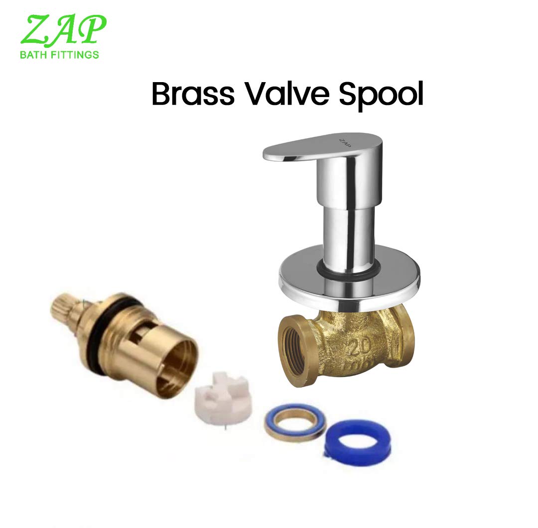 ZAP Pluto Series Concealed Stop Cock | Brass Quarter Turn Valve with Ceramic Disc Cartridge | Ideal for Toilet, Bathroom & Shower Use | 15mm BSP | Chrome Finish | Made in India