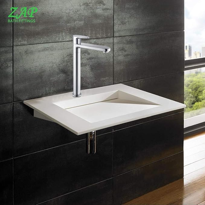 ZAP Brezza 9-Inch Tall Kitchen Sink Faucet | Stainless Steel Pillar Cock Tap for Bathroom, Washbasin, and Countertop | Sleek Modern Design | Rust-Resistant | Hot or Cold Water Tap