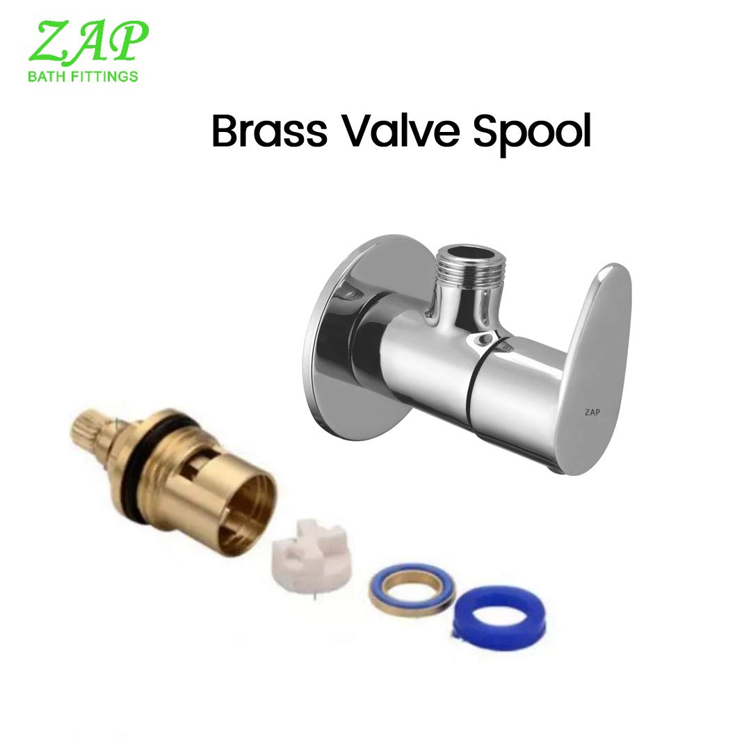 ZAP Pluto Full Brass Angle Cock – 5x3 Inch Heavy-Duty Bathroom Valve | Chrome Finish Quarter Turn Tap with Wall Flange | Ideal for Geyser, Sink, Jet Spray | Made in India