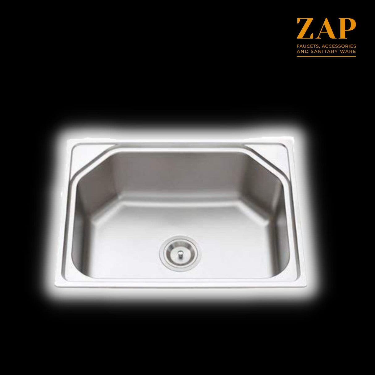 ZAP Single Bowl Kitchen Sink 24x18x9 Inch | Matte Finish Stainless Steel | Medium Size | Rust & Stain Resistant | Durable & Easy to Clean | Ideal for Modular Kitchens