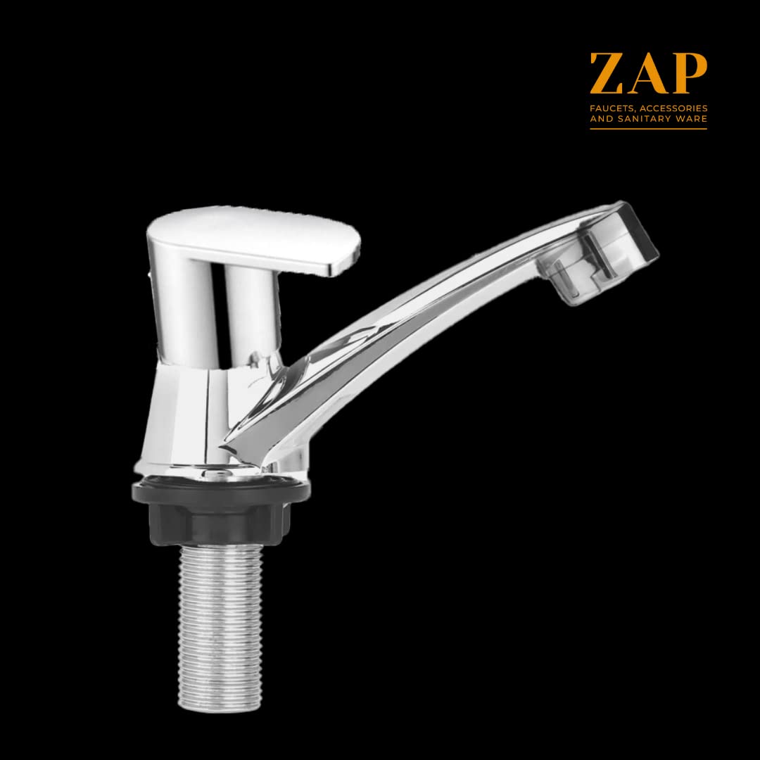 ZAP Opel Series Pillar Faucet – Stainless Steel Finish Basin Tap with Foam Flow | Rust-Free, High Tensile Strength Faucet for Bathroom, Kitchen, & Home Wash Basins