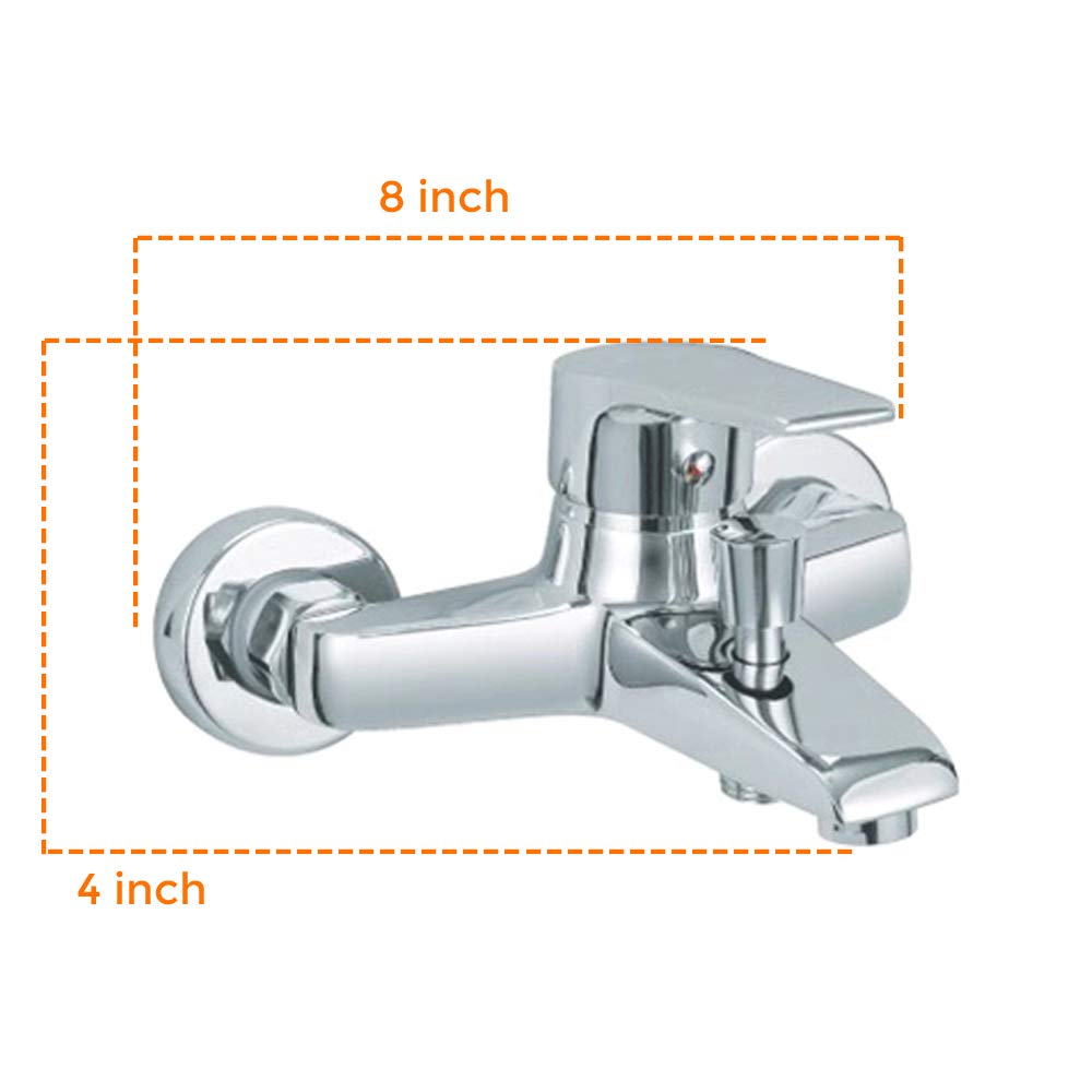 ZAP Ocean Series 3-in-1 Single Lever Wall Mixer Tap | 100% Brass Bathroom Fitting with Hand Shower Provision | Chrome Finish | Hot & Cold Water Control | Wall Mounted | Made in India