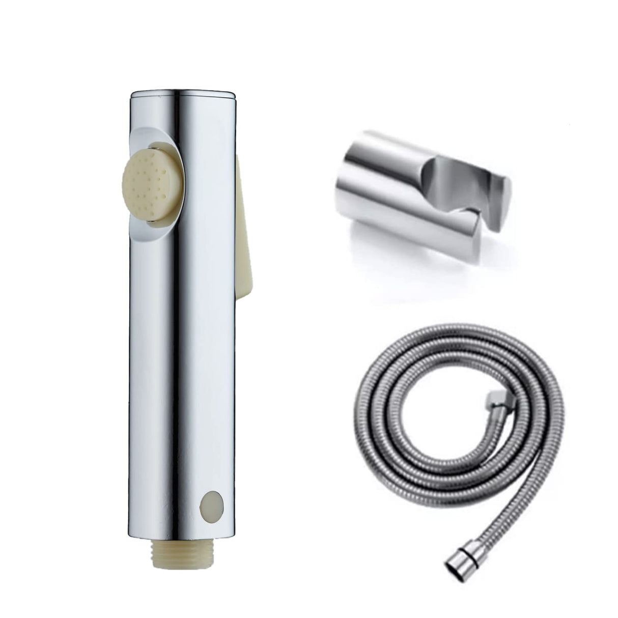 Zap Cube Series Gold Plated Brass Health Faucet with Health Faucet Stand and Hose Pipe/Jet Spray for Toilets/Hand Spray Set/Health Faucet Bidet Set (Bolt Series)