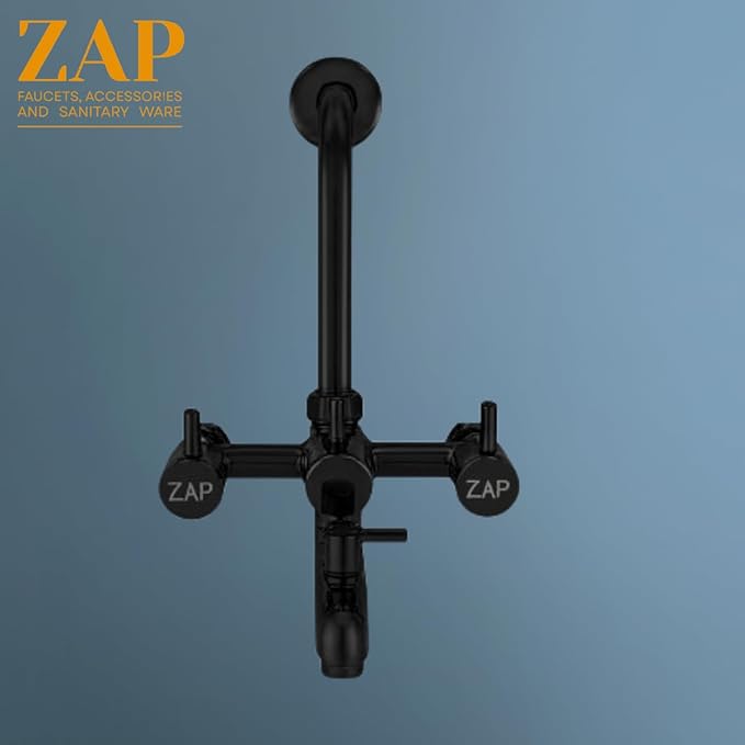 Elixir Matte Black 3-in-1 Brass Wall Mixer