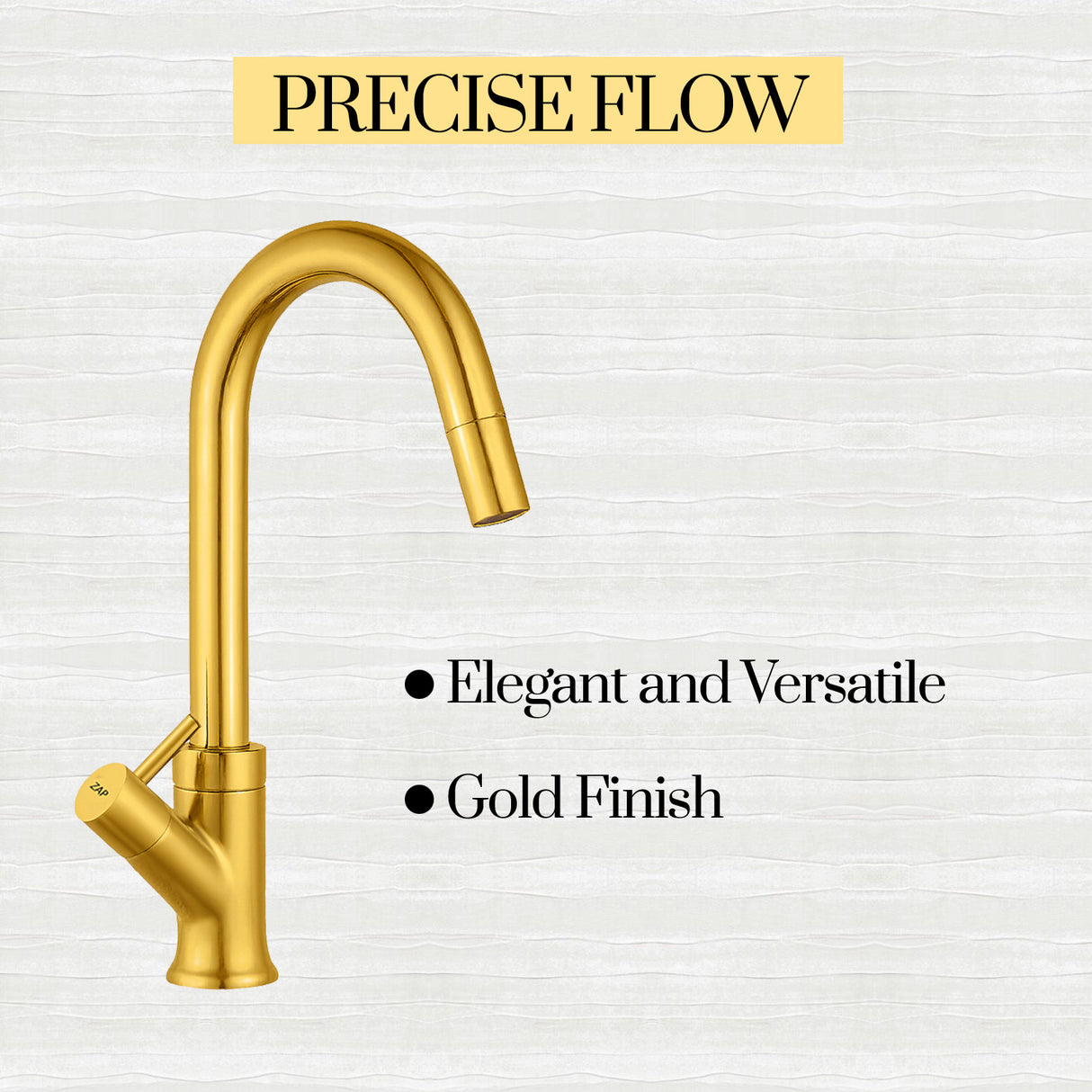Elixir Swan Neck Tap • Gold • Deck-Mounted Tap • Brass