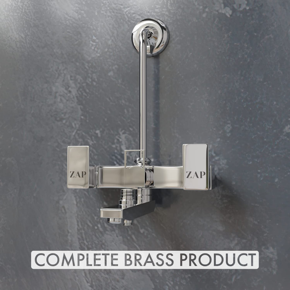 SKODA Chrome 3-in-1 Brass Wall Mixer Shower Set