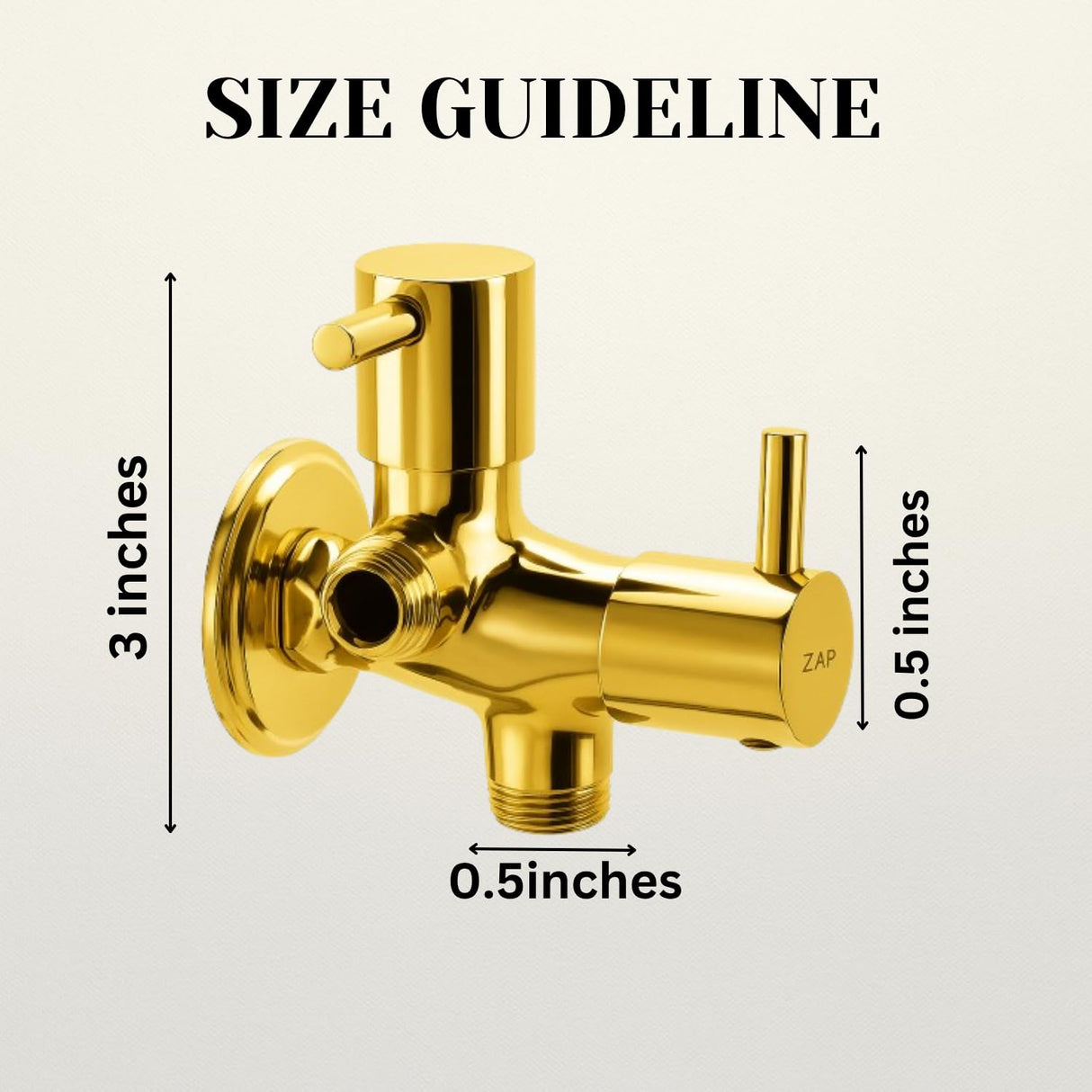 Elixir Series 2-in-1 Angle Valve Gold Brass Quarter Turn Tap Pipe Connector