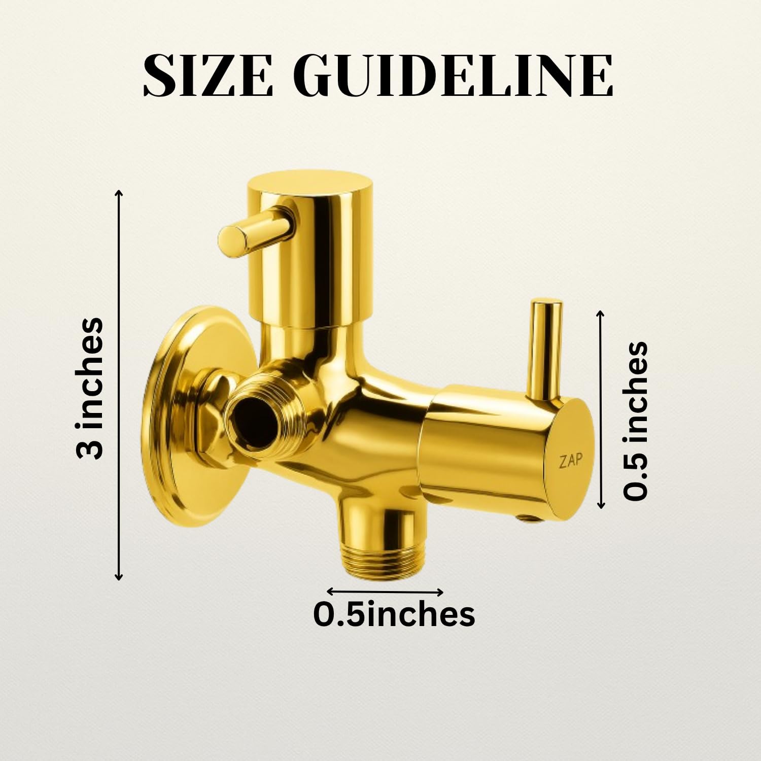 Elixir Series 2-in-1 Angle Valve Gold Brass Quarter Turn Tap Pipe Connector