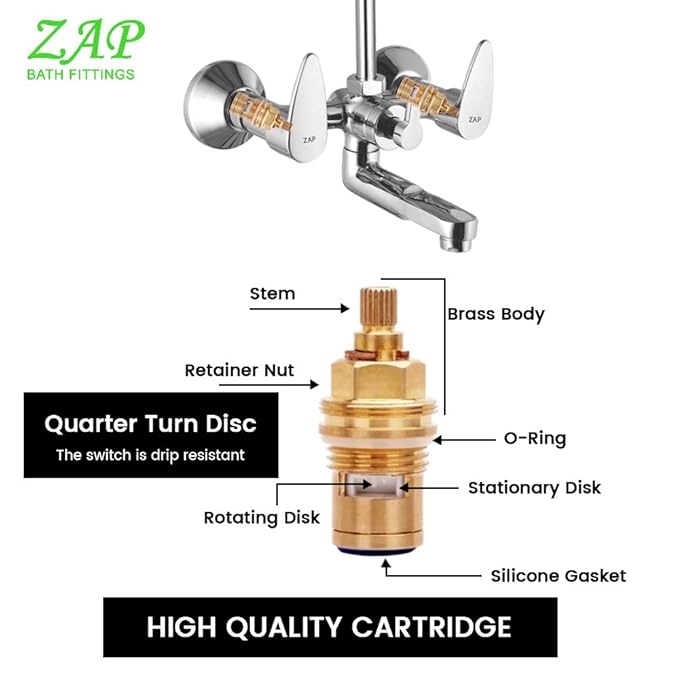 Brezza 2 in 1 Wall Mixer with Overhead Shower