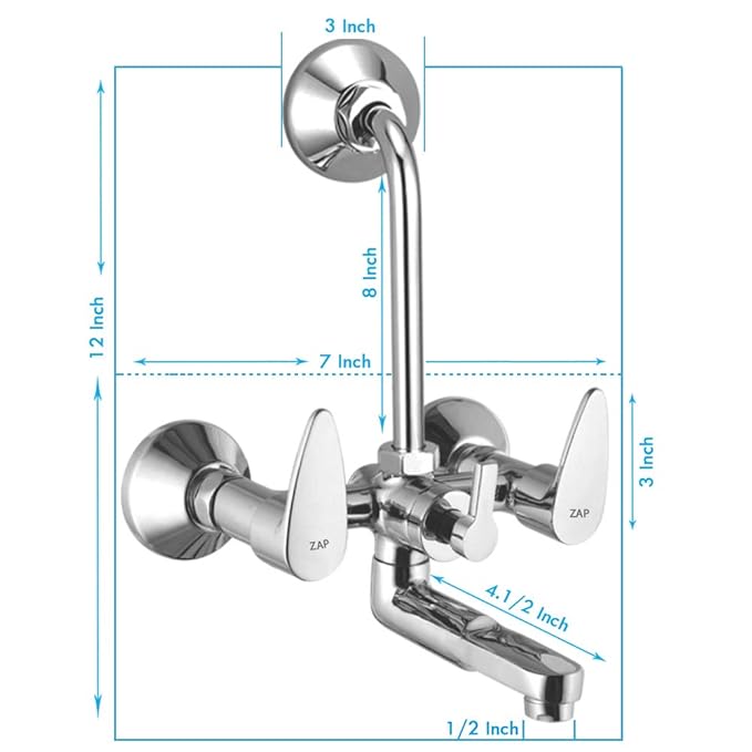 Brezza 2 in 1 Wall Mixer with Overhead Shower