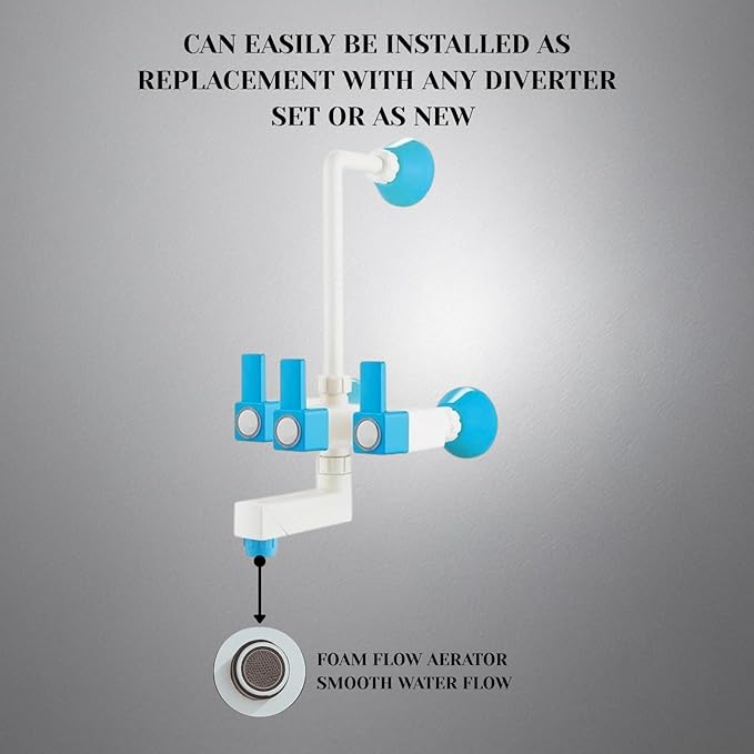 PVC Wall-Mounted Mixer with 3-in-1 Hot & Cold Control