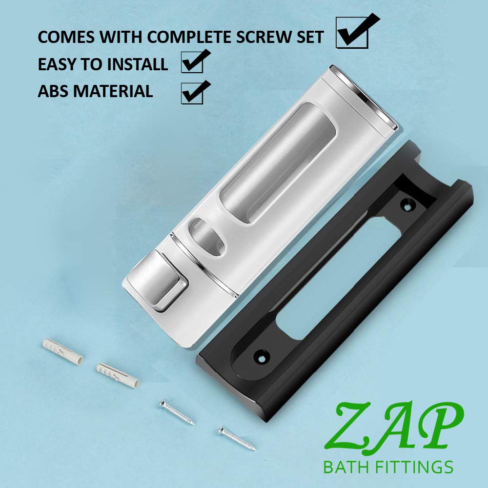 ZAP Combo Pack of 2 Soap Dispenser | Wall Mount Transparent Liquid Soap Dispenser & Bottle for Kitchen Bathroom (Pack of 2)