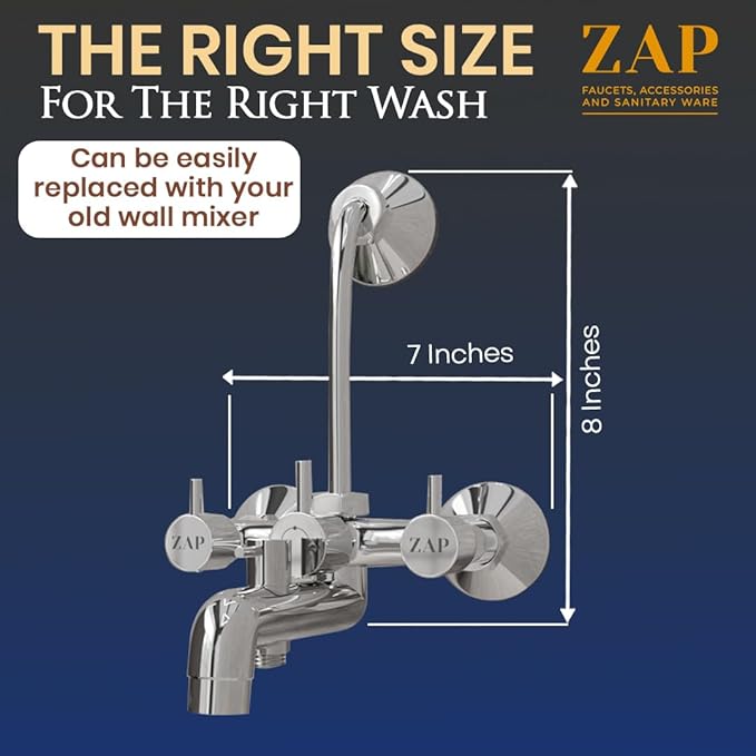 Elixir 3-in-1 Brass Wall Mixer Set