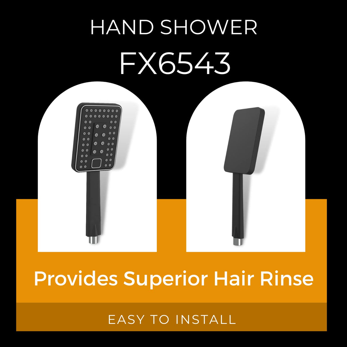 ZAP FX6543 | Hand Shower | Flexible Silicone Nozzles | Stainless Steel Finish | Lightweight | Great Grip | Precise Water Flow | Multi-Flow Spray | High Pressure