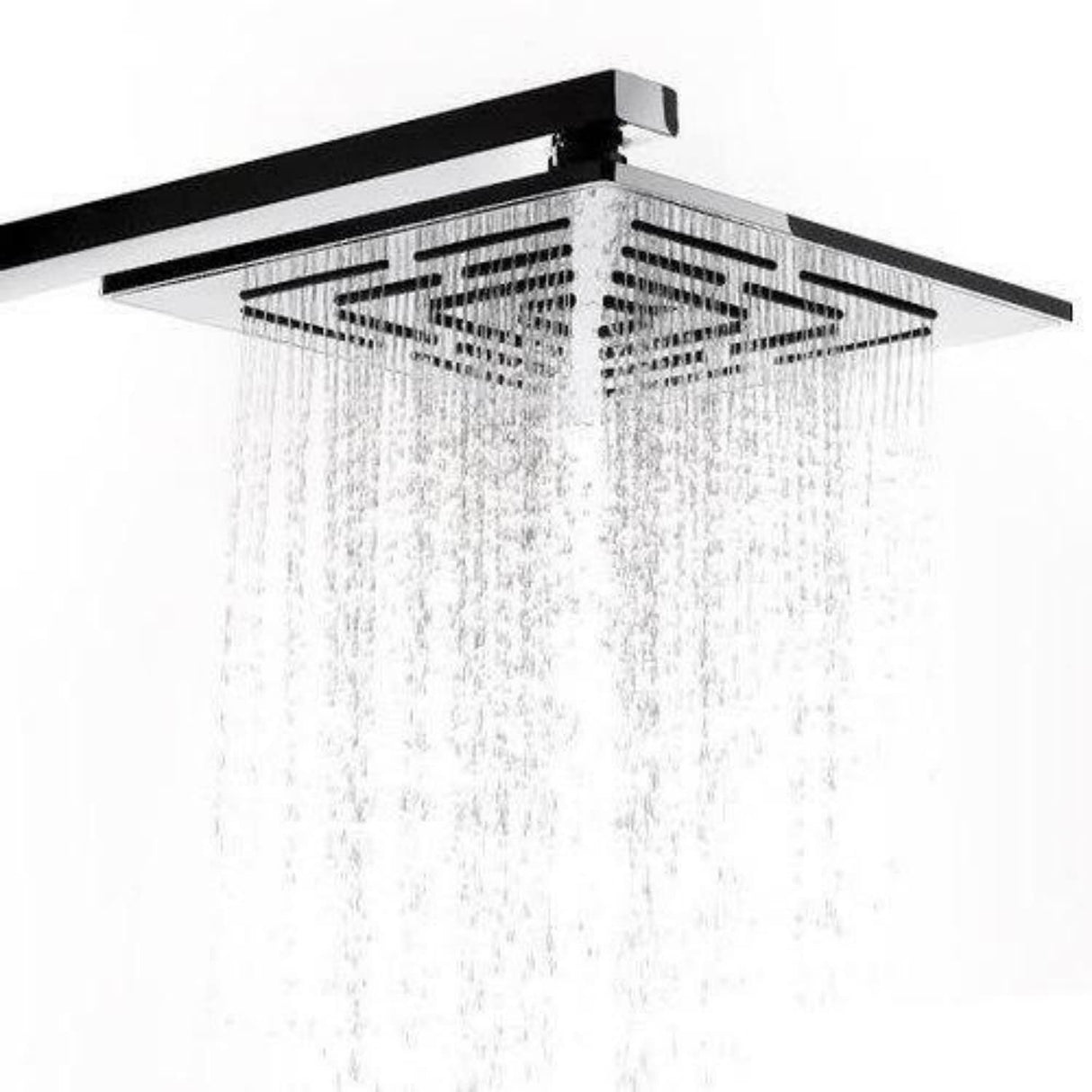 Zap Square Maze Series 3432 10 Inches Overhead Shower With 15 Inch Shower Arm SS finish, Silicon Nozzles(Square Shape Single Flow With Rubit Cleaning System)