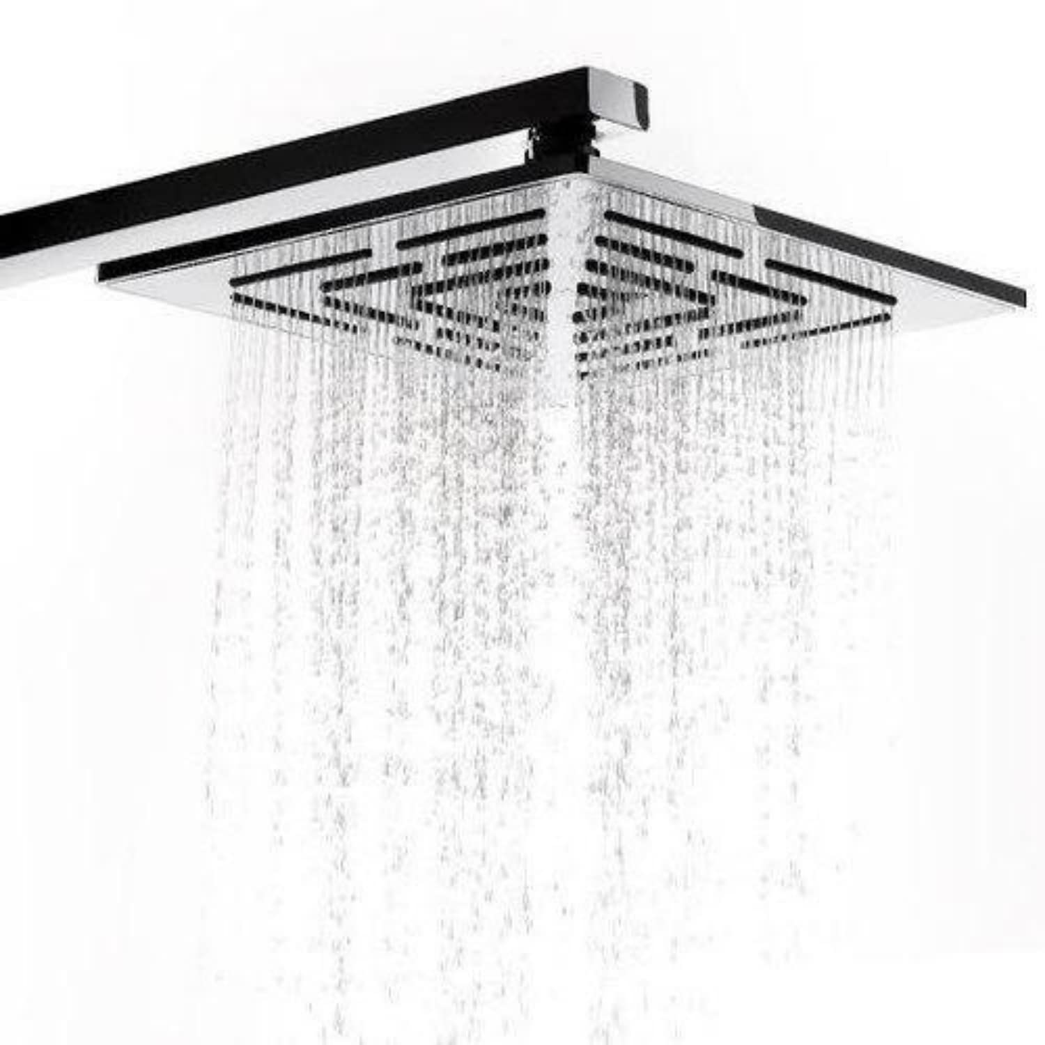 Zap Square Maze Series 3432 10 Inches Overhead Shower With 15 Inch Shower Arm SS finish, Silicon Nozzles(Square Shape Single Flow With Rubit Cleaning System)