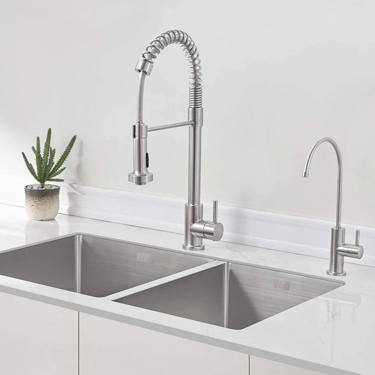 ZAP Double Bowl Stainless Steel Kitchen Sink – 37x18 cm Chrome Finish | Dual Water Aerator, Drainer Basket, Waste Pipe & Coupling | Noise Reduction Pads | Easy Drainage | Large Size for Modular Kitchens