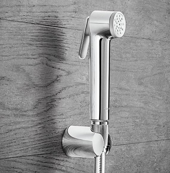 ZAP TRIGGER SPRAYER ABS HEALTH FAUCET | HANDHELD BIDET WITH BUTTON | CHROME FINISH | WITH SS HOSE & WALL HOOK | MULTI-PURPOSE SPRAY GUN FOR BATHROOM TOILET GARDEN