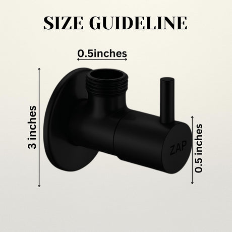 Elixir Angle Valve Black Bathroom Fitting For Tap Pack Of 2Pcs
