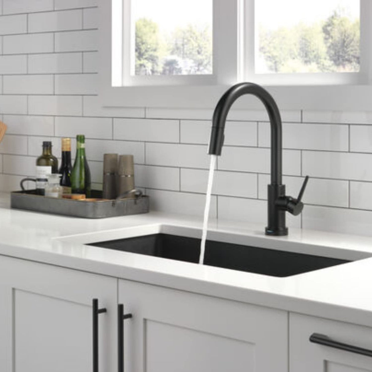 ZAP 24x18x10 Inch Black Single Bowl Kitchen Sink with Tap Hole & Soap Dispenser | Dual Water Aerator, Waste Pipe, Steel Waste Coupling & Sink Drainer Basket | SS-304 Matte Finish