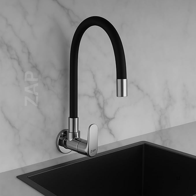 Opel Black Brass Flexible Pull-Down Kitchen Sink Tap