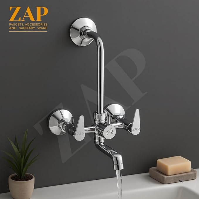 Terrim Brass 2-in-1 Wall Mixer with Long Bend Pipe