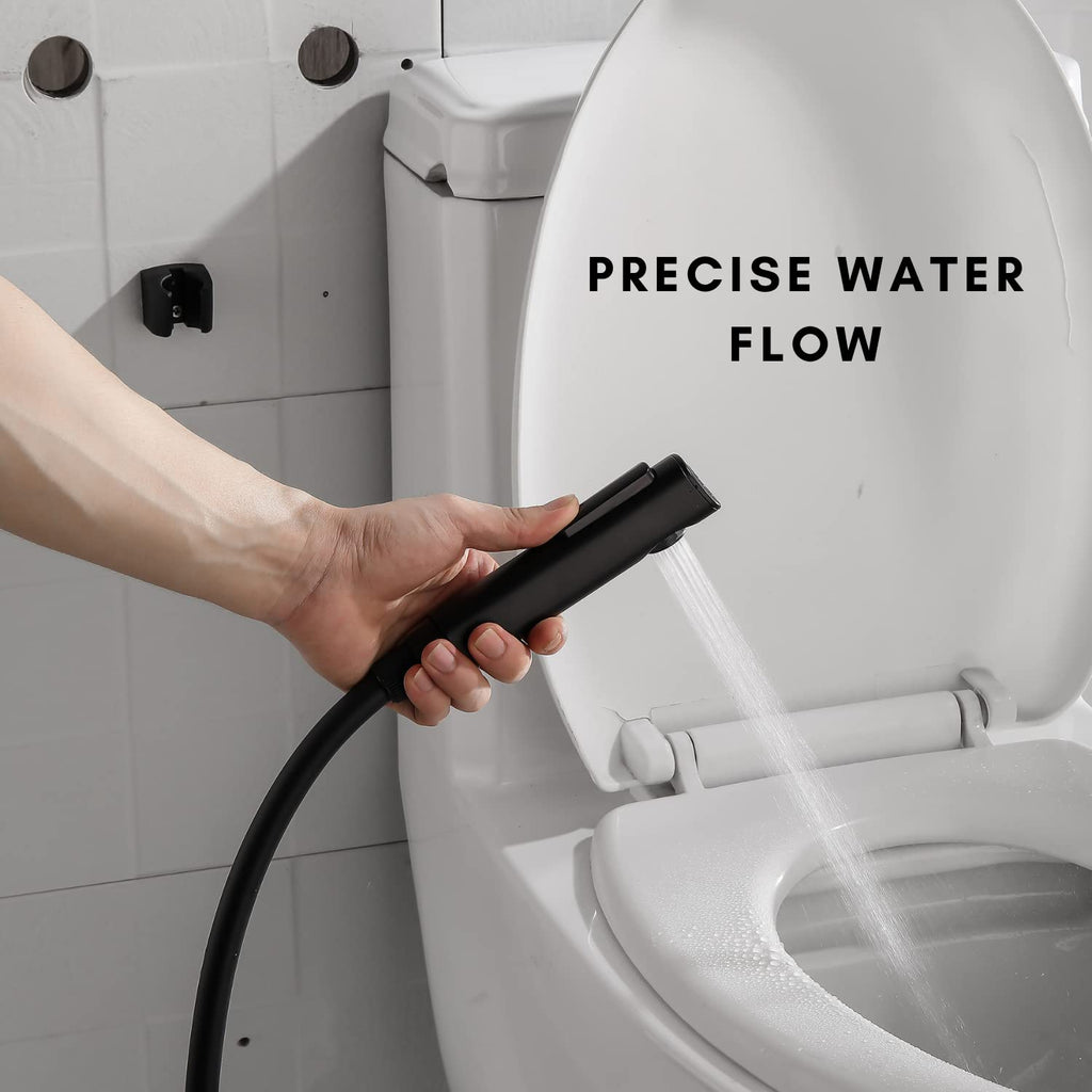 Black Bolt Series Health Faucet for Bathroom/Jet Spray for Toilet (Light Weight, Great Grip, Precise Flow) (Black Bolt Series)
