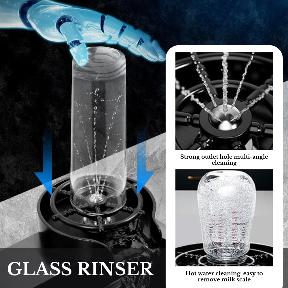 ZAP Waterfall 304 Grade Stainless Steel Kitchen Sink Set – 30x18 Inch Chrome Finish | Pull-Out Faucet, Chopping Board, Soap Dispenser, Glass Rinser & Strainer | Farmhouse Sink with Multi-Functional Accessories