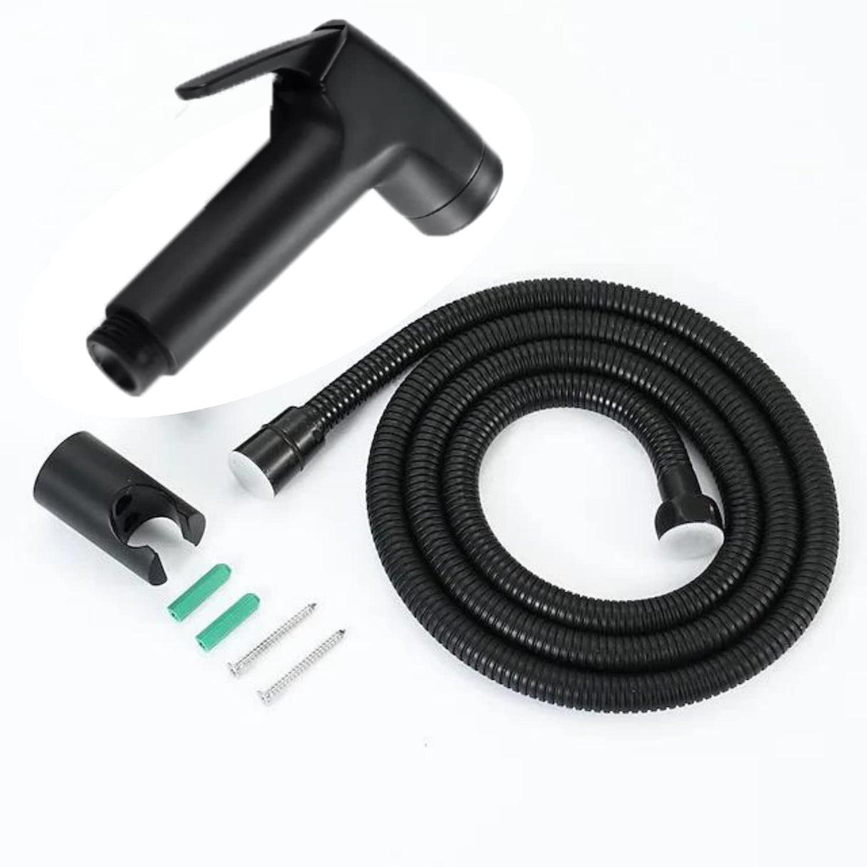 Zap Delta Series ABS Black Health Faucet with Health Faucet Stand and Hose Pipe/Jet Spray for Toilets/Hand Spray Set/Health Faucet Bidet Set (Delta ABS Black)
