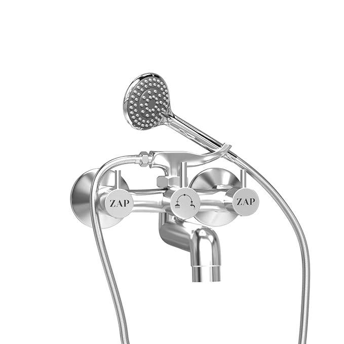 Elixir 2-in-1 Full Brass Wall Mixer Tap with Overhead Shower