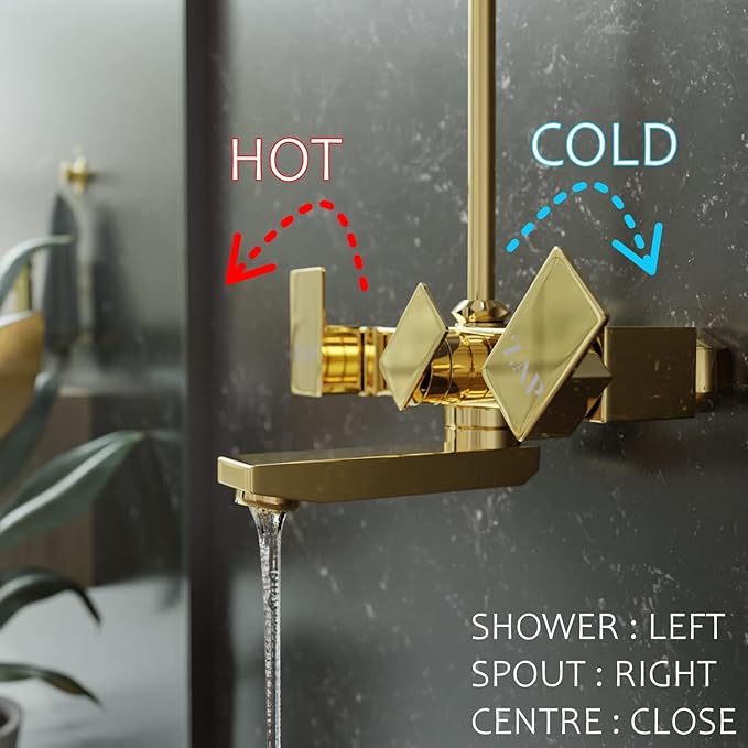 Skoda 2-in-1 Gold Plated Wall Mixer