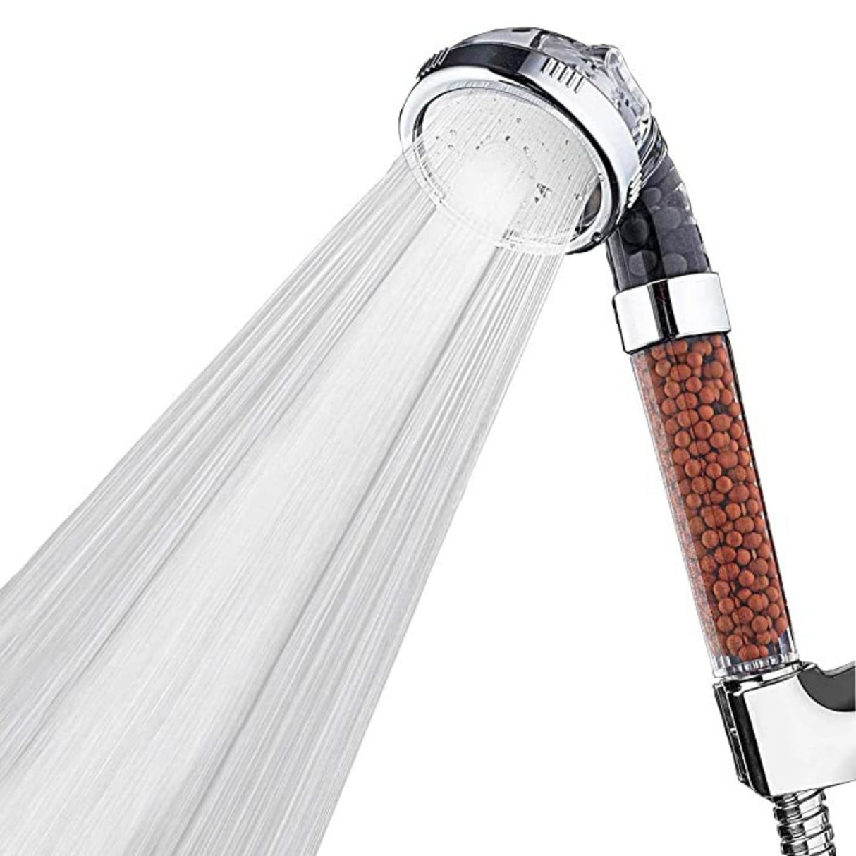 ZAP Exotic Handheld Shower set High Pressure Detachable Shower Head with Hand Spray & ON/OFF Pause Switch & 3 Spray Setting Showerhead with 1.5m Long Hose & Shower Stand wall Mounted (Filter Beads)