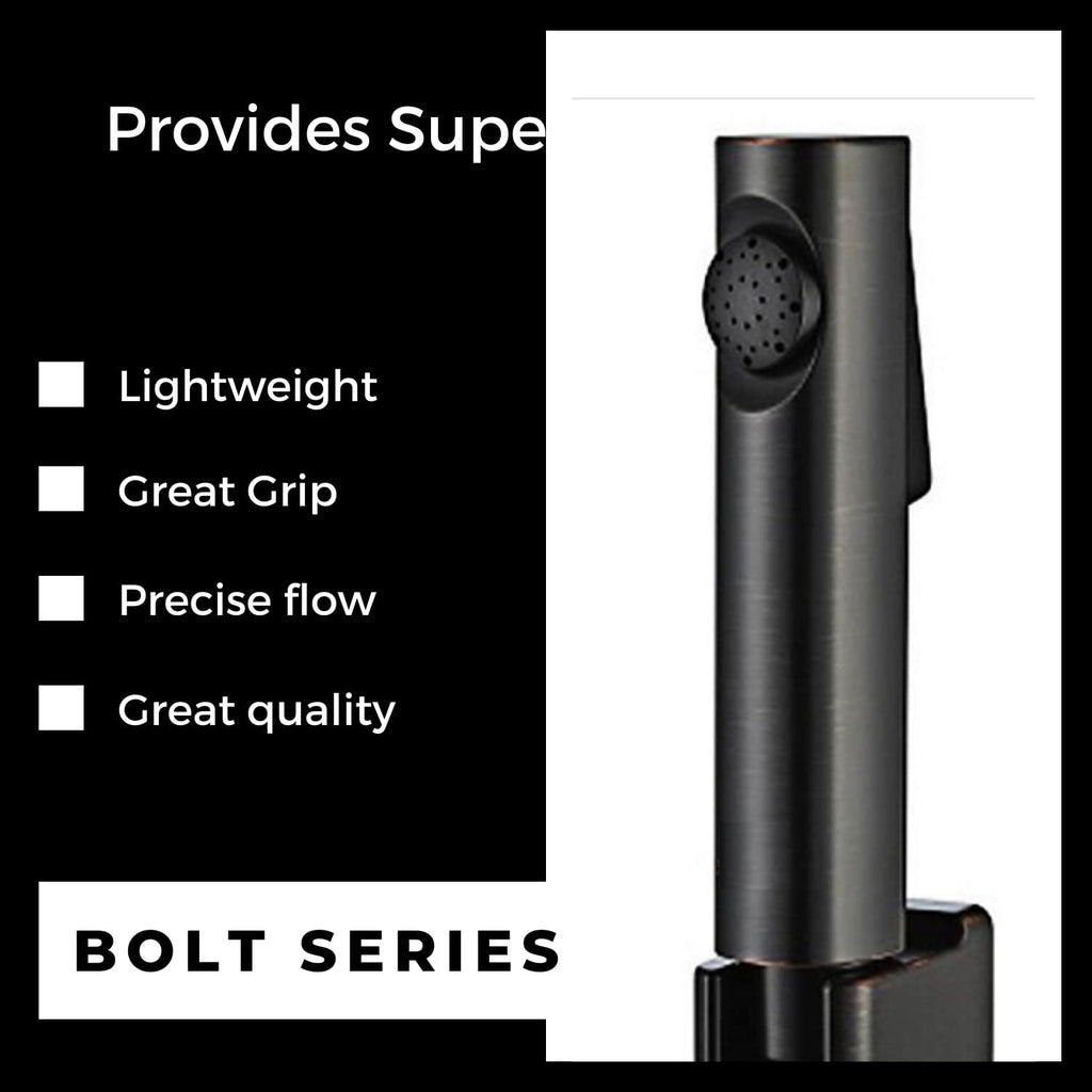 Black Bolt Series Health Faucet for Bathroom/Jet Spray for Toilet (Light Weight, Great Grip, Precise Flow) (Black Bolt Series)
