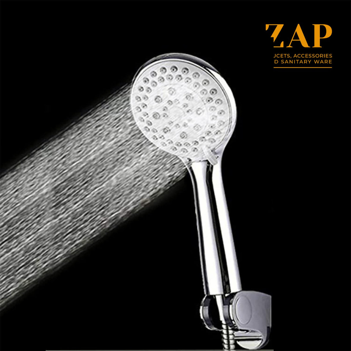 ZAP Combo | Hexa Ultra Square 304 SS Overhead Shower with Rod | ABS Silicone Hand Shower | Flexible Hose Pipe | Wall Hook | High Pressure Rain Shower | Rust-Free Stainless Steel Finish