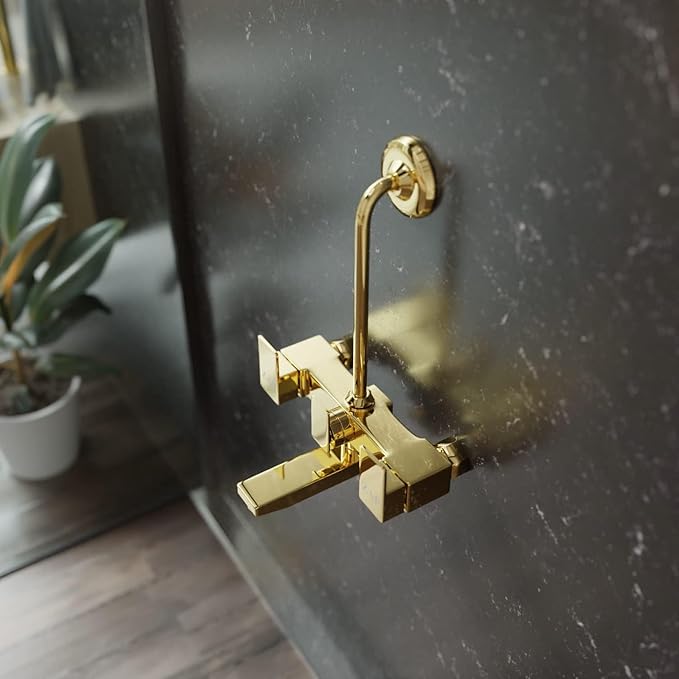 Skoda 2-in-1 Gold Plated Wall Mixer