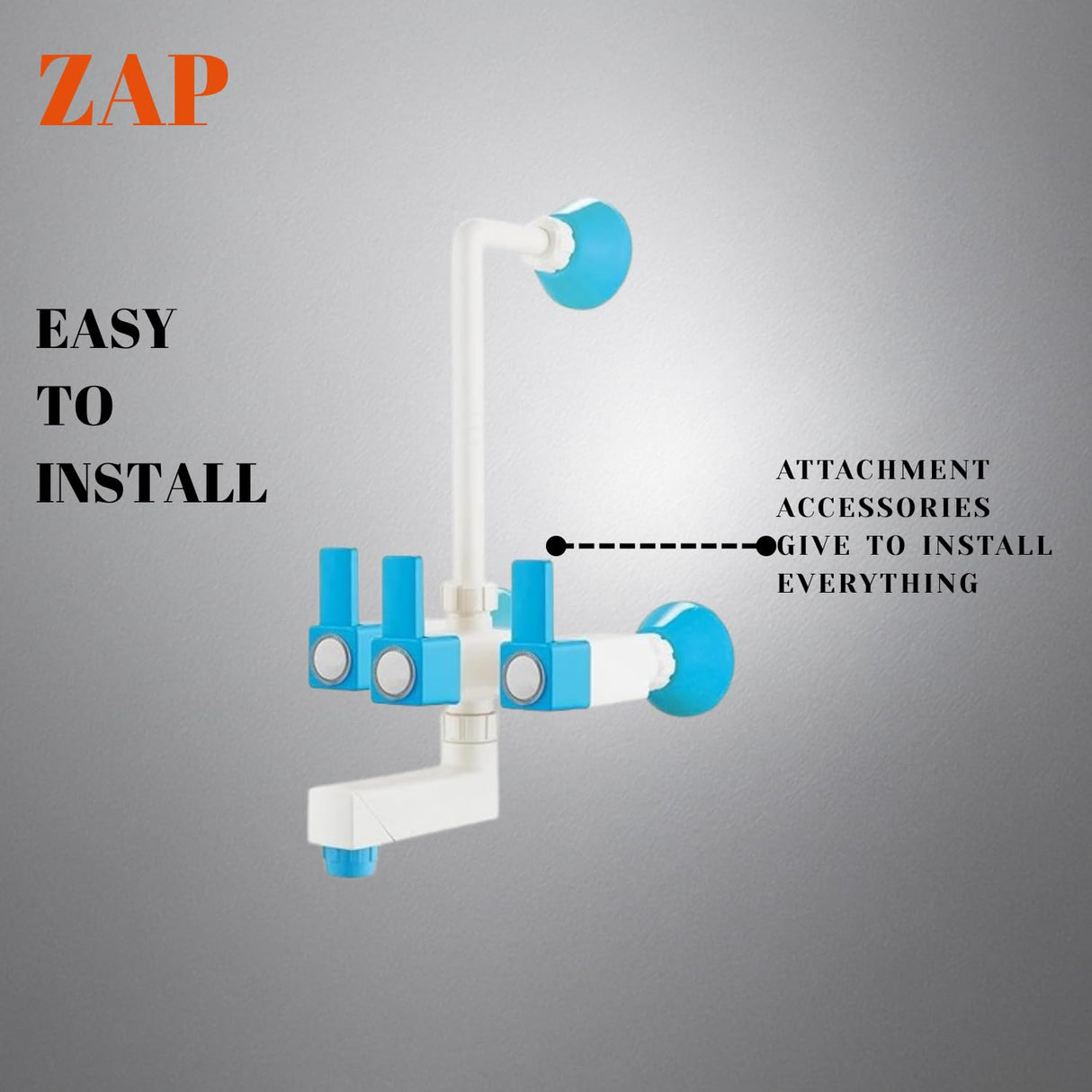 PVC Wall-Mounted Mixer with 3-in-1 Hot & Cold Control