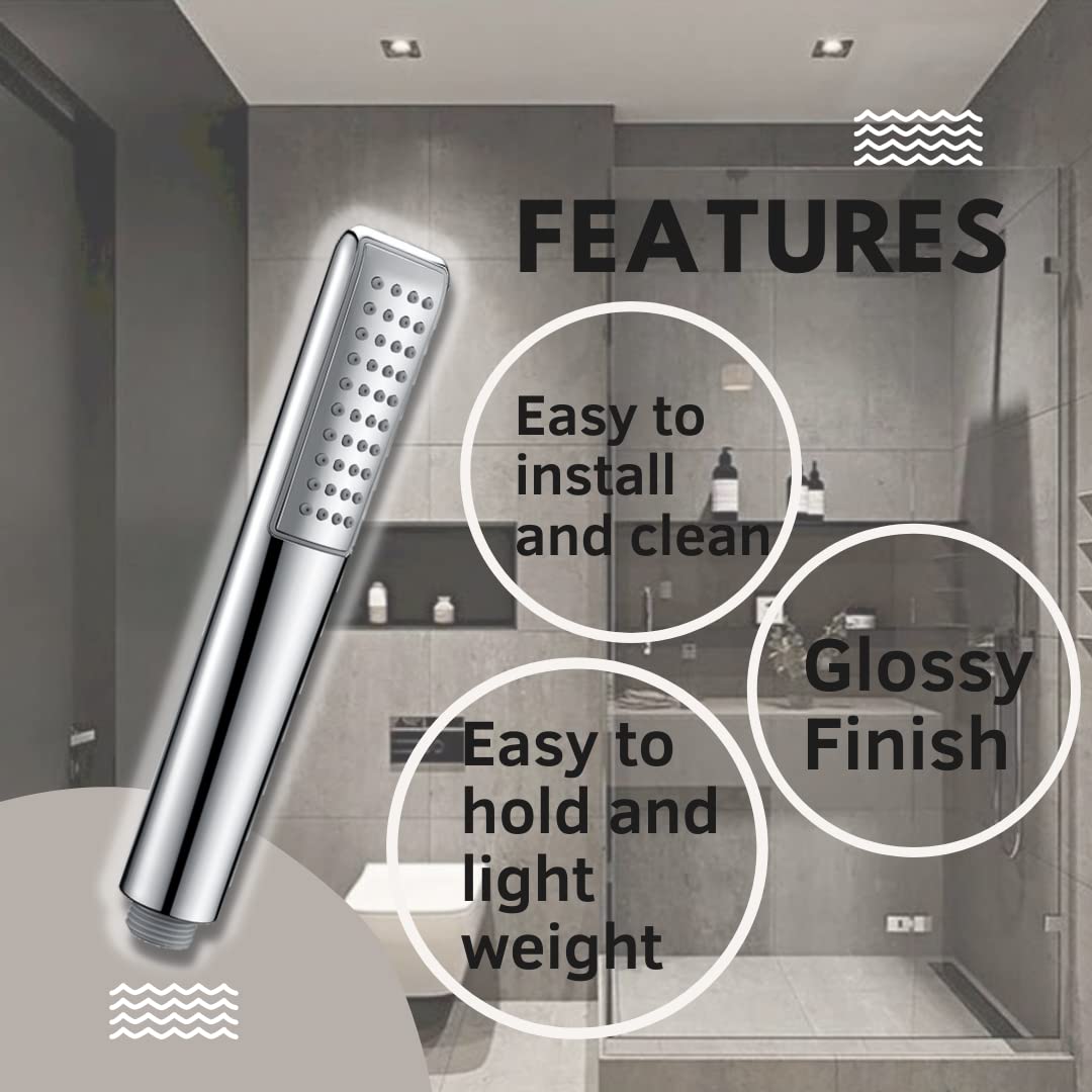 ZAP HS-004 Delta Series | Hand Held Shower | High Pressure Chrome Shower Head | ABS & Chrome Finish | With Hose Pipe | With Wall Bracket | Universal Wand Design
