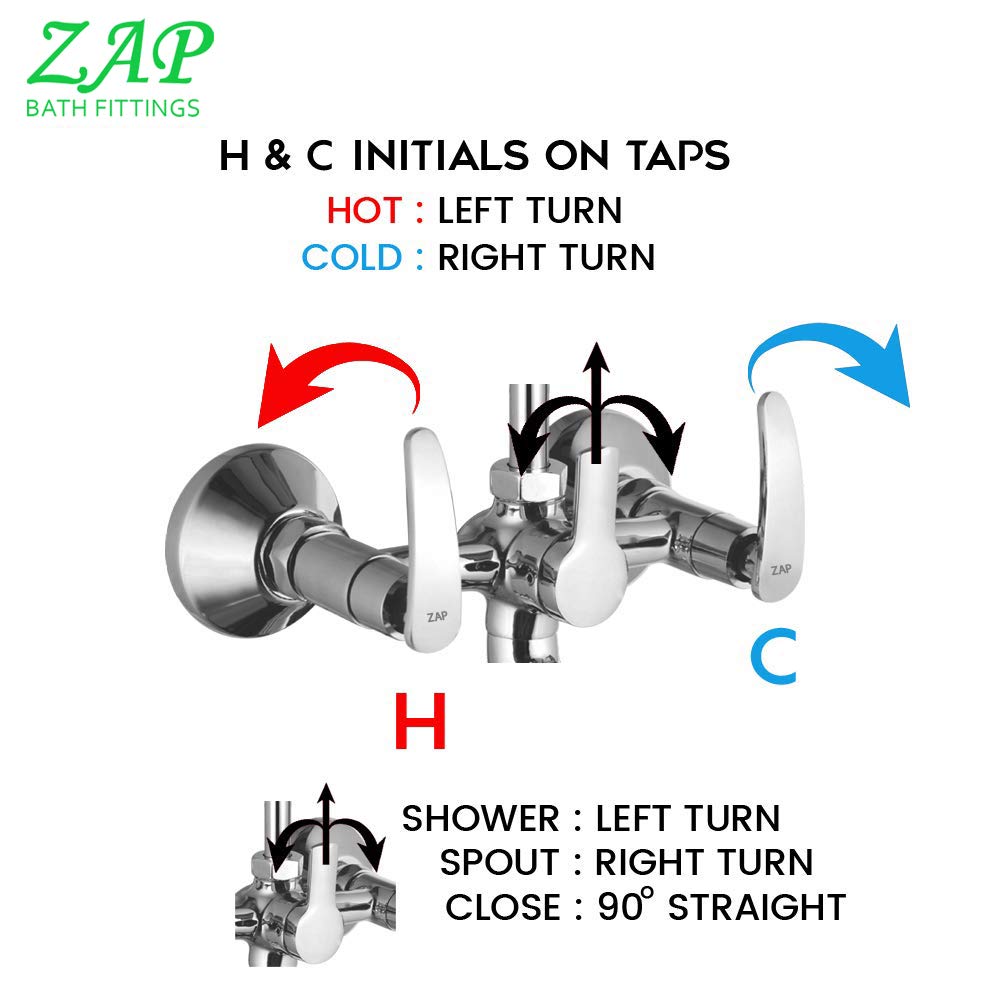 Arrow 2-in-1 Wall-Mounted Mixer Tap with Multi-Flow Shower