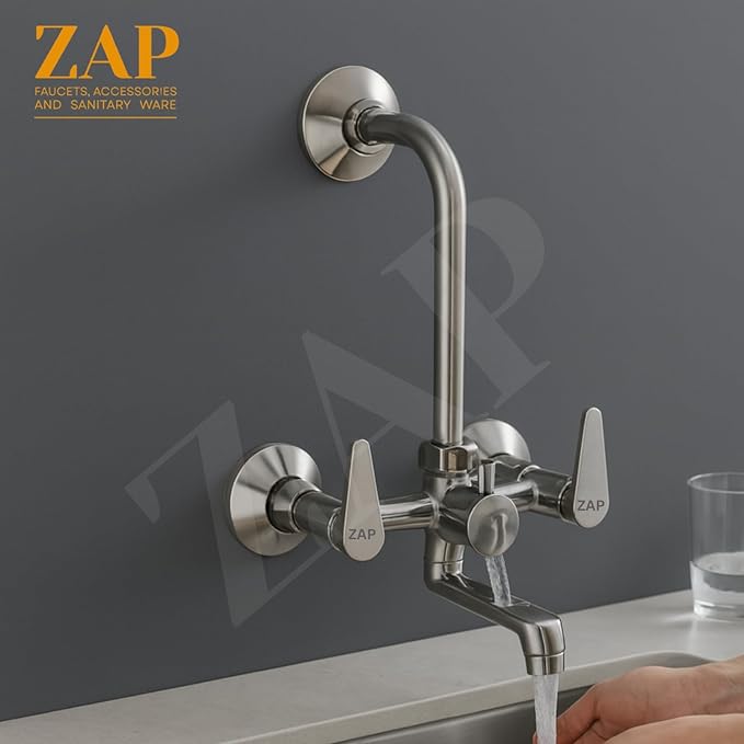 Terrim Brass 2-in-1 Wall Mixer with Long Bend Pipe