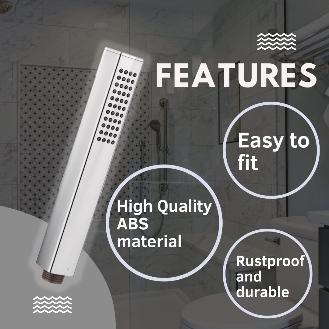 ZAP | HS-005 Cube Series | High-Pressure Handheld Shower Head | Chrome Finish | ABS Construction | 1 Pack (No Hose or Bracket)