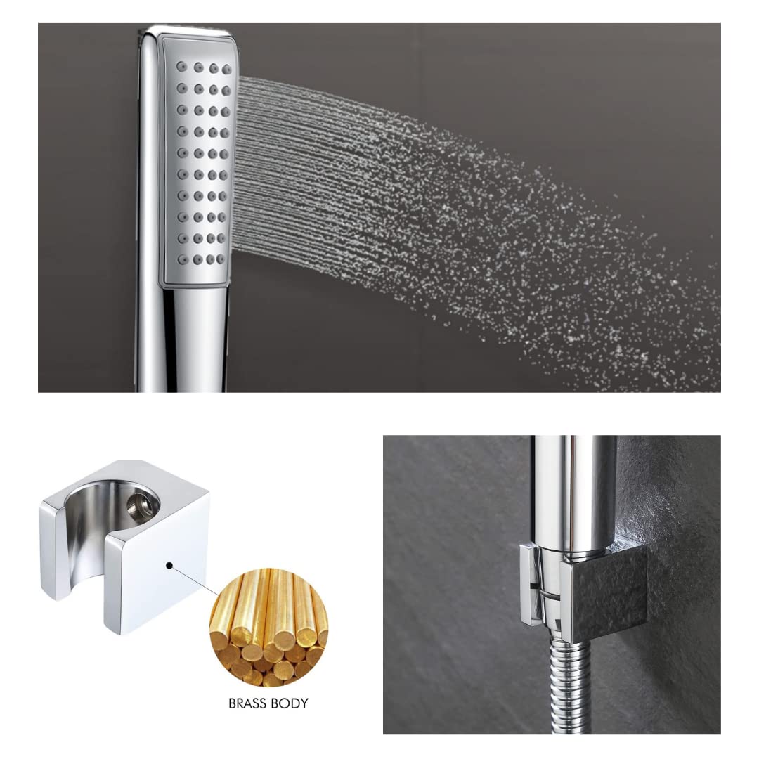 ZAP HS-004 Delta Series | Hand Held Shower | High Pressure Chrome Shower Head | ABS & Chrome Finish | With Hose Pipe | With Wall Bracket | Universal Wand Design