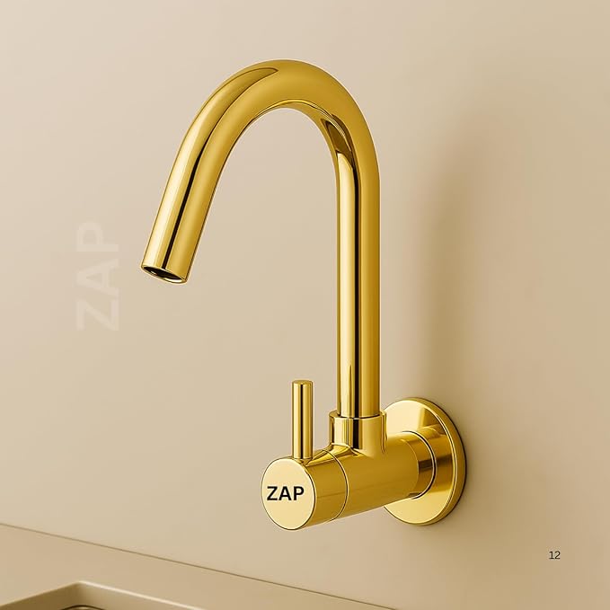 Elixir Kitchen Sink Tap Gold Wall Mounted