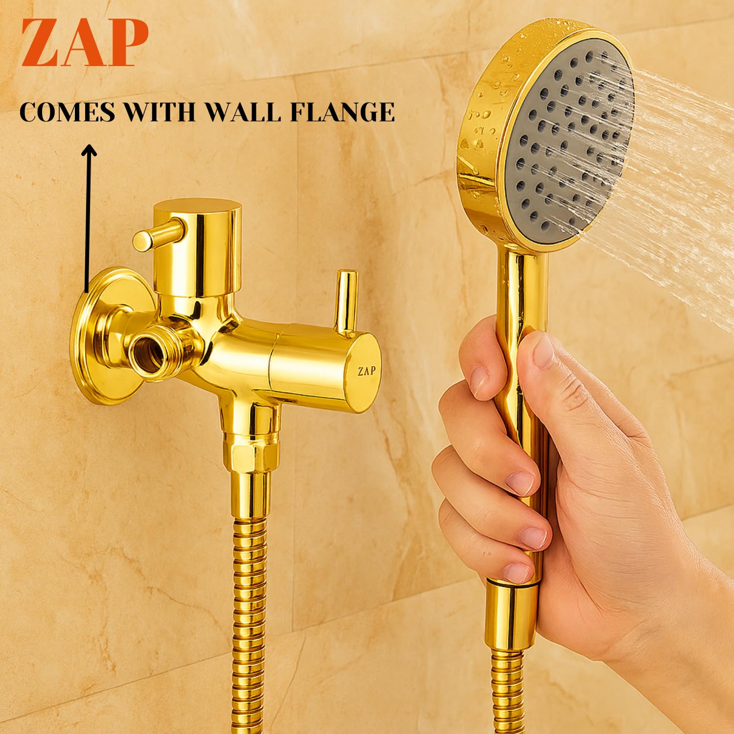 Elixir Series 2-in-1 Angle Valve Gold Brass Quarter Turn Tap Pipe Connector