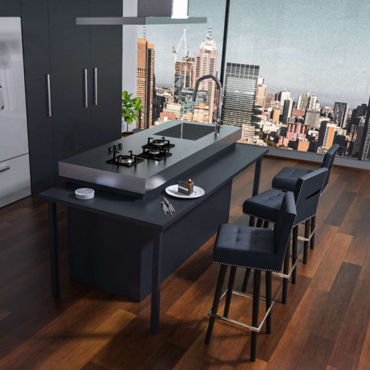 ZAP Black Stainless Steel Kitchen Sink | 37x18 cm Single Bowl Sink with Drainage Kit | Dual Water Aerator, Waste Pipe, Drainer Basket & Coupling | Noise Reduction Pads | Ideal for Modular Kitchens