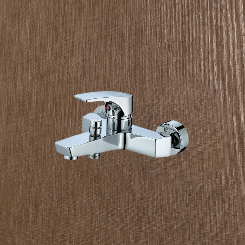 ZAP Ocean Series 3-in-1 Single Lever Wall Mixer Tap | 100% Brass Bathroom Fitting with Hand Shower Provision | Chrome Finish | Hot & Cold Water Control | Wall Mounted | Made in India
