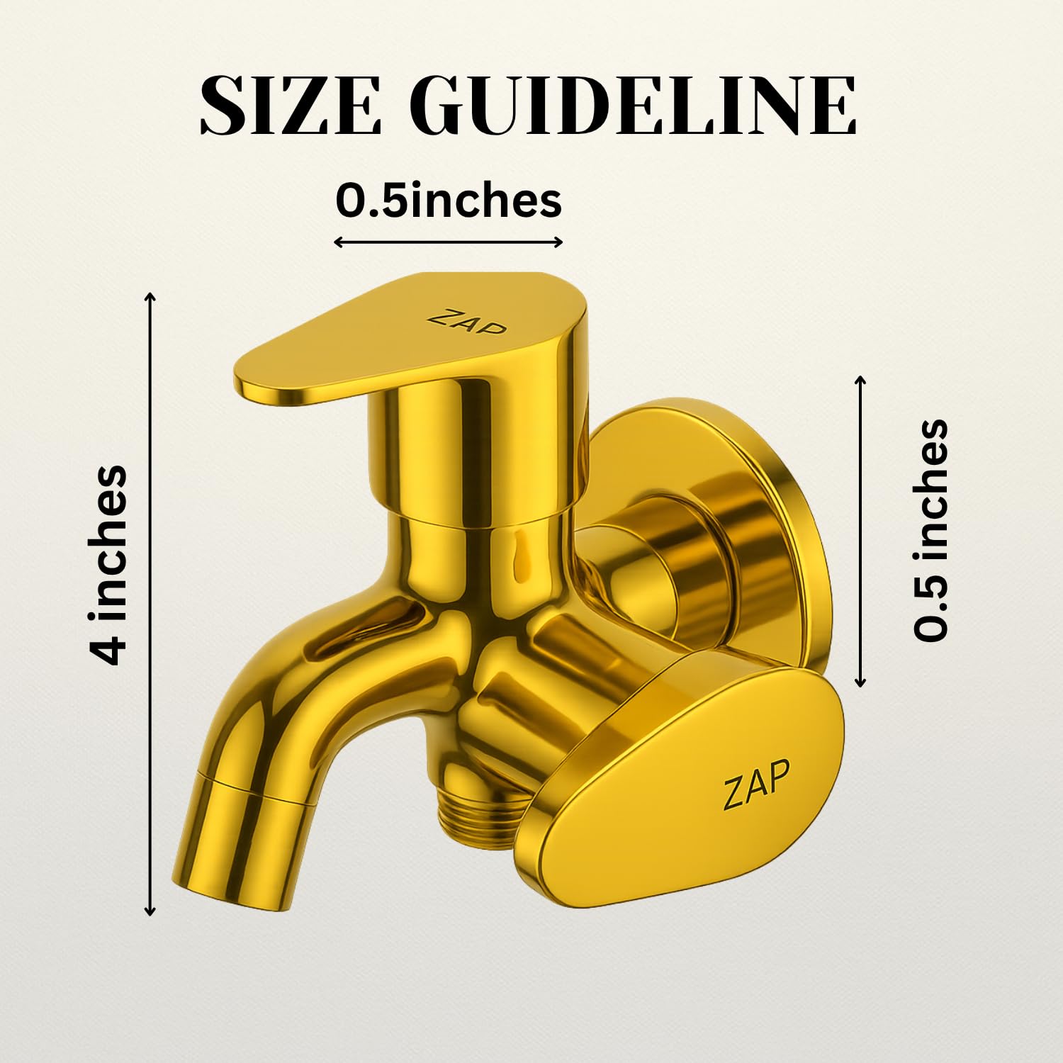 Brezza Two-in-One Bib Cock Gold Tap for Bathroom Kitchen