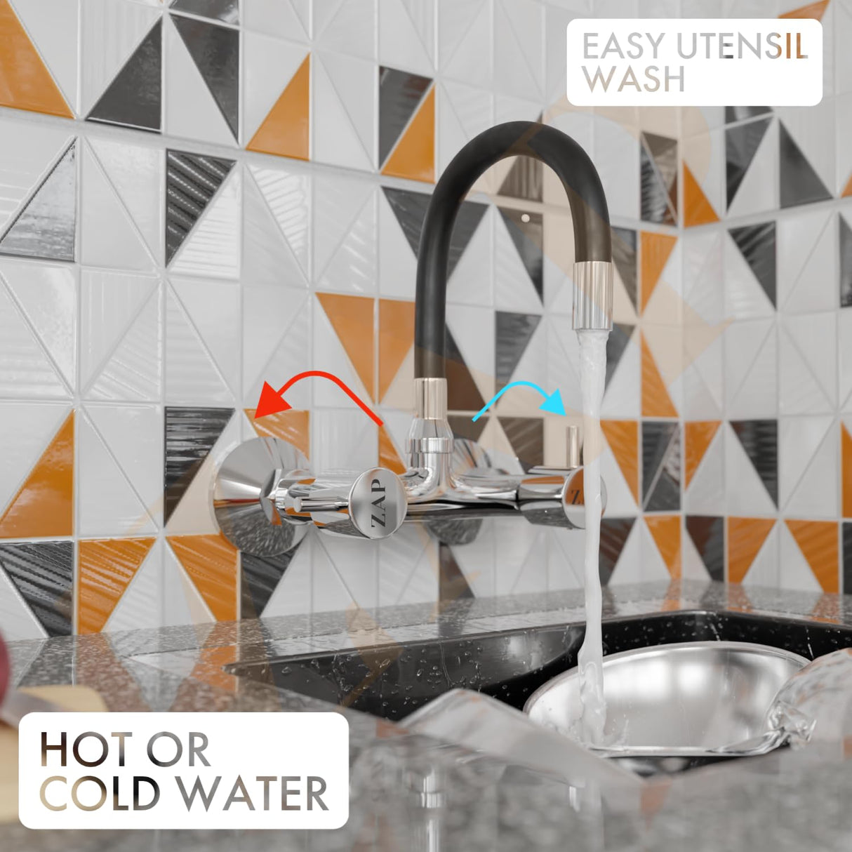 Elixir Single Flow Sink Mixer Flexible Silicone Spout Tap