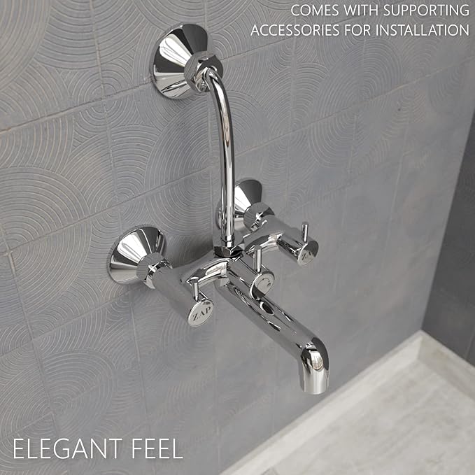 Elixir 2-in-1 Full Brass Wall Mixer Tap with Overhead Shower
