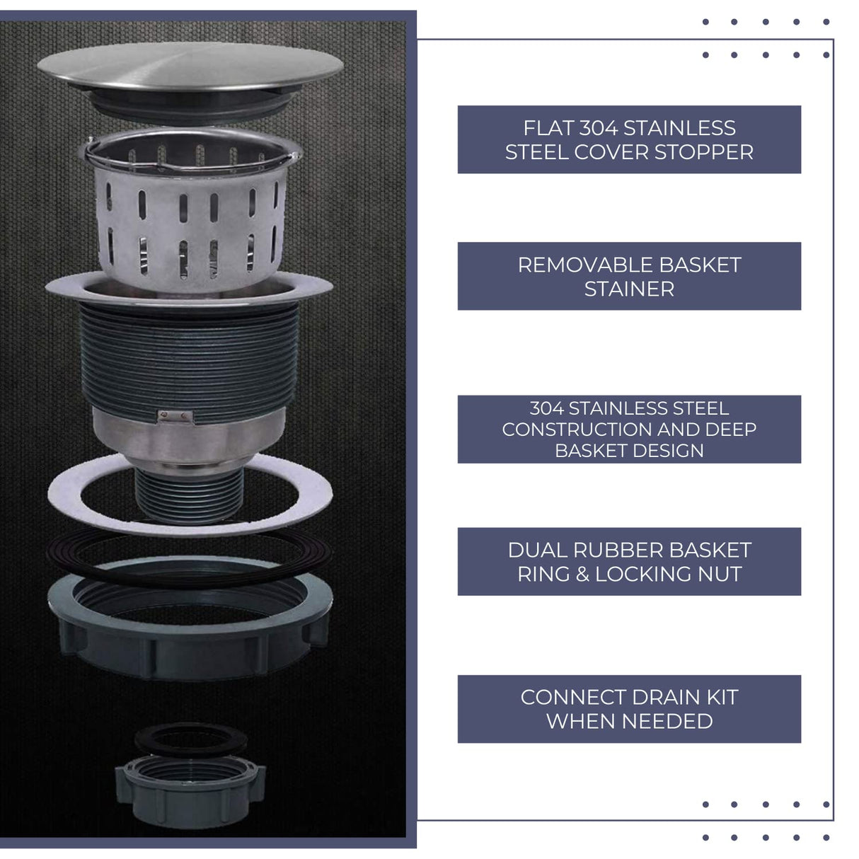 ZAP Gold Finish Stainless Steel Kitchen Sink | 37x18 cm Single Bowl Sink with Drainage Kit | Dual Water Aerator, Drainer Basket, Waste Pipe & Coupling | Large Size for Indian Kitchens